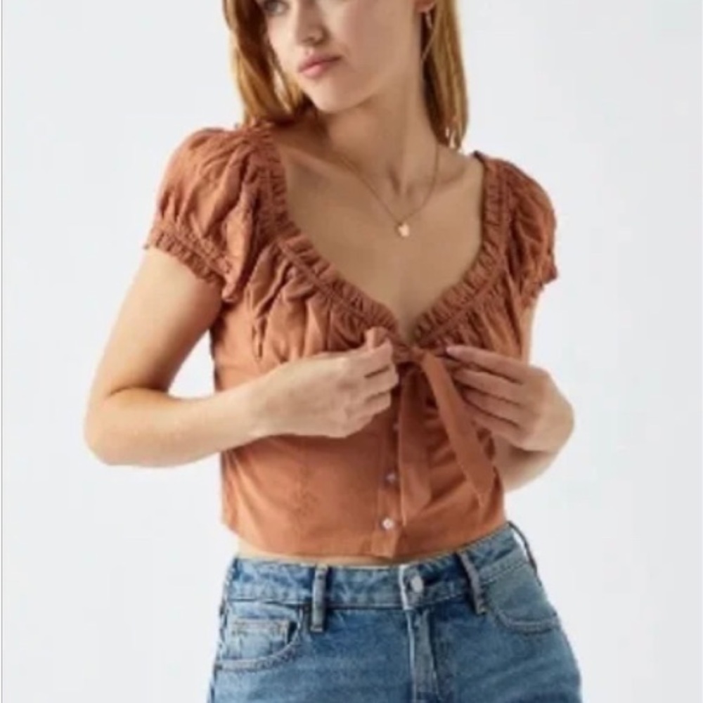 Kendall & Kylie front tie bustier blouse